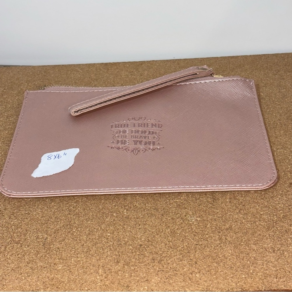Pink Wristlet Pouch 8x6 Inch Makeup